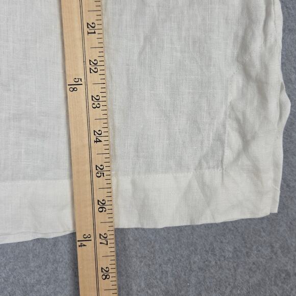 Lilly Pulitzer Small 100% Linen White Tunic Blue Embroidery V Neck 3/4 Sleeve - Picture 11 of 12